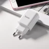 Hoco hálózati töltő adapter 2xUSB 2.1A digitális kijelzővel fehér thumbnail