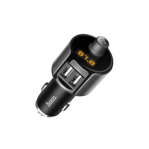 Bluetooth FM transmitter zajszűrővel 2xUSB 2,4A szürke (Hoco E19) - 1