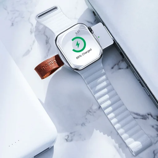Baseus Dotter mini Qi 2.5W vezeték nélküli Apple Watch töltő fekete (WXYDIW02-01) - 5