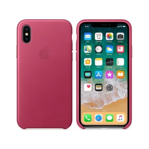Apple MQTJ2ZM/A bőr tok iPhone X/XS pink gyári - 1