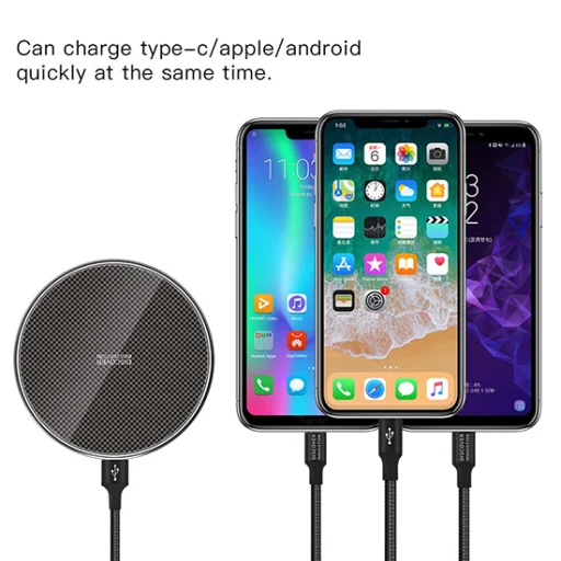 Nillkin Vezeték nélküli Qi gyorstöltő/kábel/tok szett pink iPhone XS MAX - 2