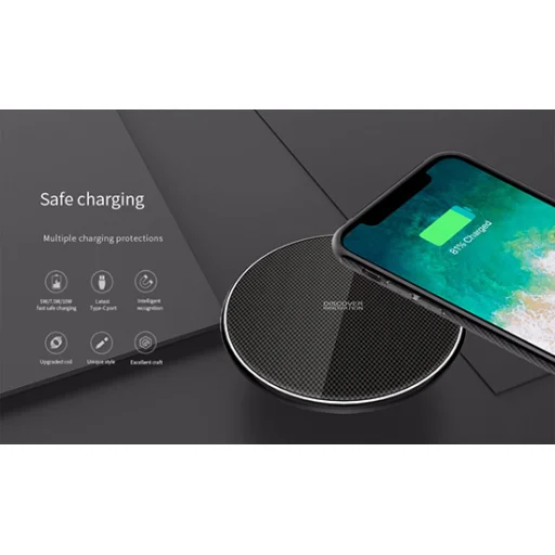 Nillkin Vezeték nélküli Qi gyorstöltő/kábel/tok szett pink iPhone XS MAX - 4