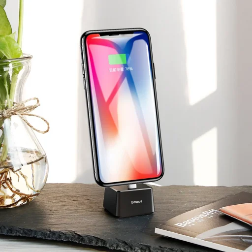 Baseus Quadrate asztali dokkoló állomás USB/Lightning kábellel 2.1A 1m fekete - 12