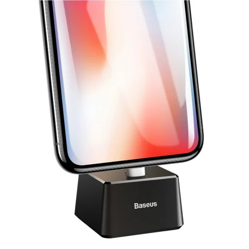 Baseus Quadrate asztali dokkoló állomás USB/Lightning kábellel 2.1A 1m fekete - 1