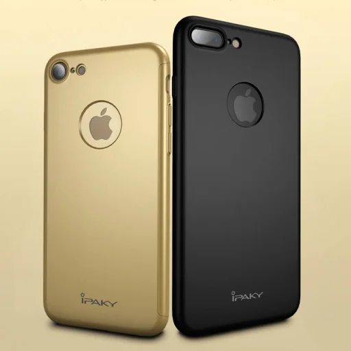 iPaky 360 fokos védelmet biztosító tok + kijelzővédő üvegfólia iPhone 7 piros - 2