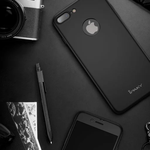 iPaky 360 fokos védelmet biztosító tok + kijelzővédő üvegfólia iPhone 7 piros - 3