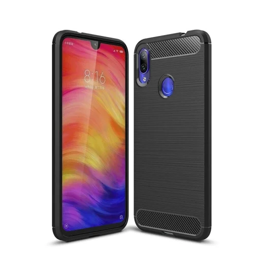 Szénszál mintájú TPU tok Xiaomi Redmi 7 fekete - 1