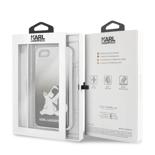 iPhone 7/8/SE2020 Karl Lagerfeld Choupette mintás tok áttetsző/fekete - 3