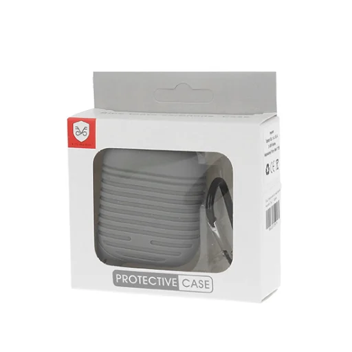 Airpods 1/2 fokozottan rezgésálló szilikon tok fehér - 7