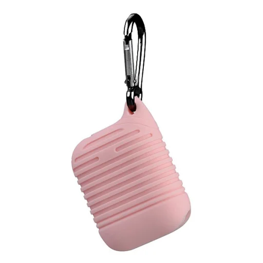 Airpods 1/2 fokozottan rezgésálló szilikon tok világos pink - 1