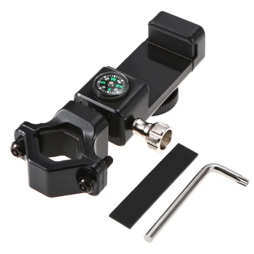 SMD XWJ-B univerzális biciklis, kerékpáros, motoros telefontartó LED világítással, iránytűvel, fekete - 8