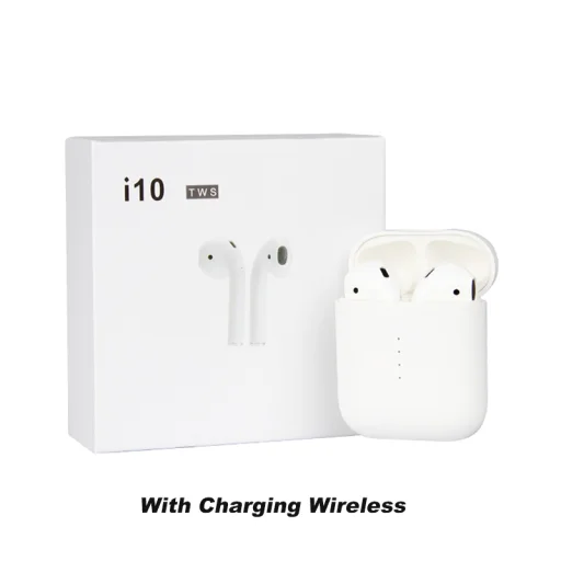 SMD NEW i10 TWS (new version) bluetooth headset, fülhallgató, fehér színben (wireless töltéssel) - 1