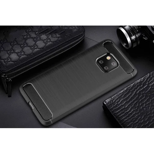 Szénszál mintájú TPU tok Huawei Mate 20 Pro fekete - 9