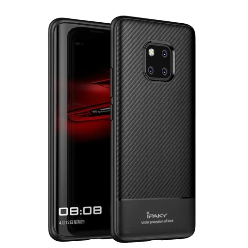 iPaky Carbon Fiber flexibilis TPU tok Huawei Mate 20 Pro fekete - 1