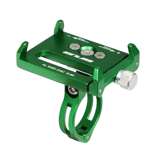 Fém biciklis telefontartó zöld, alumínium - 1