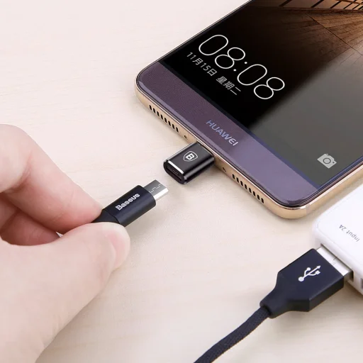 Baseus Micro USB - Type-C (USB-C) átalakító fekete (CAMOTG-01) OTG - 3