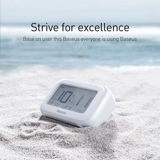 Baseus Subai digitális ébresztőóra fehér színben (ACLK-A02) - 7
