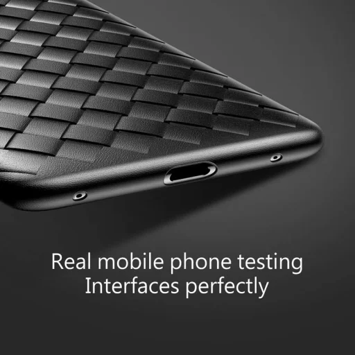 Baseus BV fonott textúrájú TPU tok Huawei Mate 20 Pro fekete színben - 9