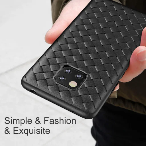 Baseus BV fonott textúrájú TPU tok Huawei Mate 20 Pro fekete színben - 10