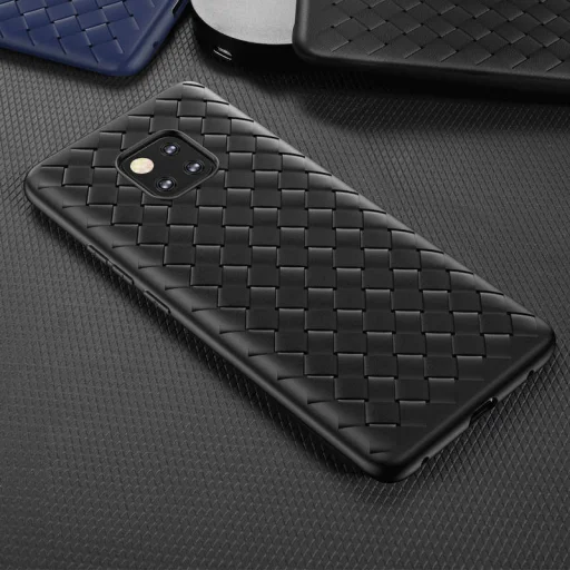 Baseus BV fonott textúrájú TPU tok Huawei Mate 20 Pro fekete színben - 2