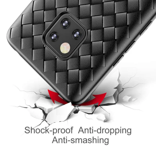 Baseus BV fonott textúrájú TPU tok Huawei Mate 20 Pro fekete színben - 4