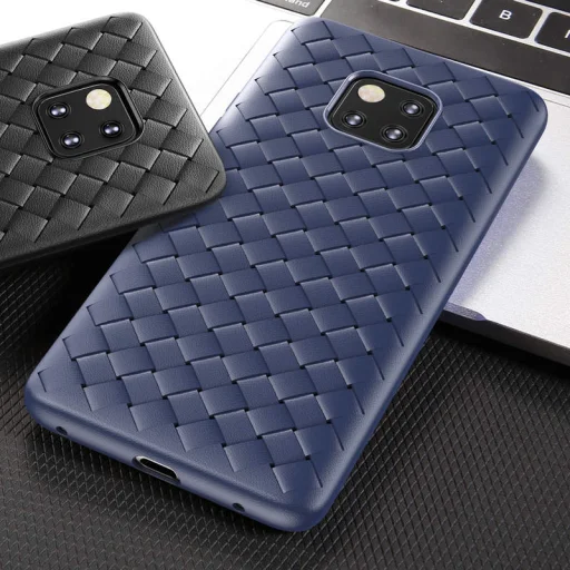 Baseus BV fonott textúrájú TPU tok Huawei Mate 20 Pro kék színben (WIHWMATE20P-BV03) - 3