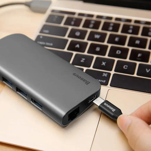 Baseus Almighty 8in1 Type-C HUB szürke színben - 7