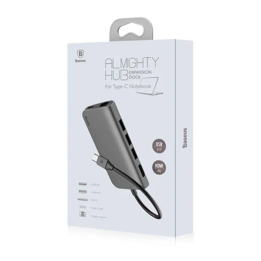 Baseus Almighty 8in1 Type-C HUB szürke színben - 8