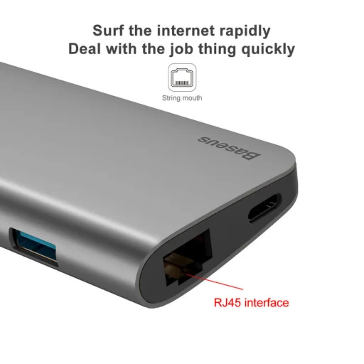 Baseus Almighty 8in1 Type-C HUB szürke színben - 4
