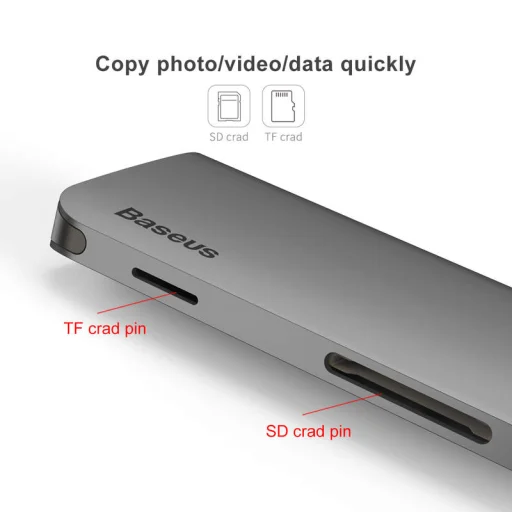 Baseus Almighty 8in1 Type-C HUB szürke színben - 5