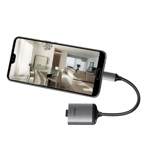 Baseus Enjoy Type-C Micro SD/ TF kárytaolvasó adapter szürke (CAHUB-P0G) - 5