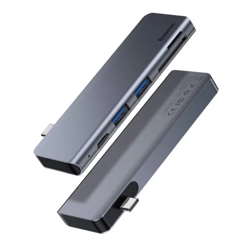 Baseus Harmonica 5in1 USB Type-C HUB szürke (CAHUB-K0G) - 11