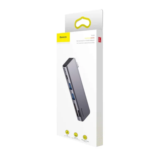 Baseus Harmonica 5in1 USB Type-C HUB szürke (CAHUB-K0G) - 14