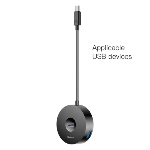 Baseus Type-C USB HUB 4 aljzattal fekete - 3