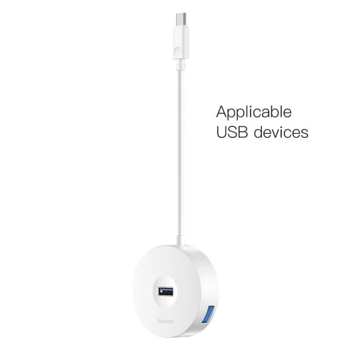Baseus Type-C USB HUB 4 aljzattal fehér - 1
