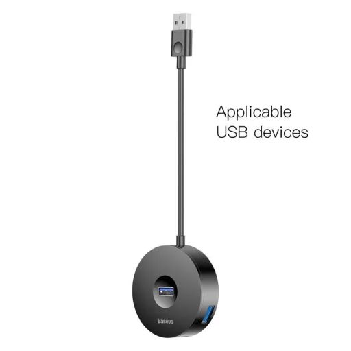 Baseus USB HUB 4 USB aljzattal fekete - 4