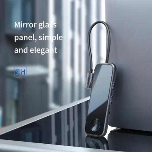 Baseus Superlative Type-C USB HUB szürke, Apple Watch töltő (CAHUB-AZ0G) - 9