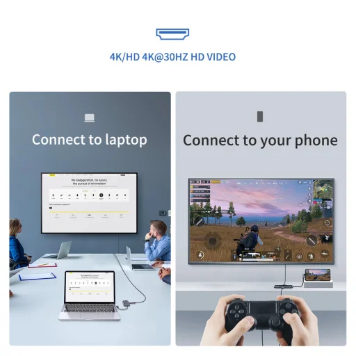 Baseus Superlative Type-C USB HUB szürke, Apple Watch töltő (CAHUB-AZ0G) - 5