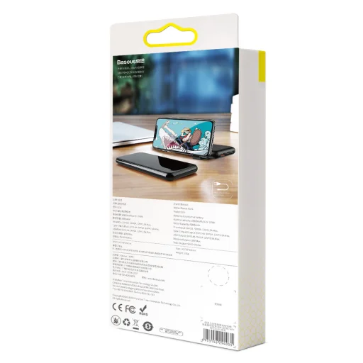 Baseus Bracket powerbank vezeték nélküli töltéssek 10000 mAh fekete, 18W USB töltés (PPS10-01) - 10
