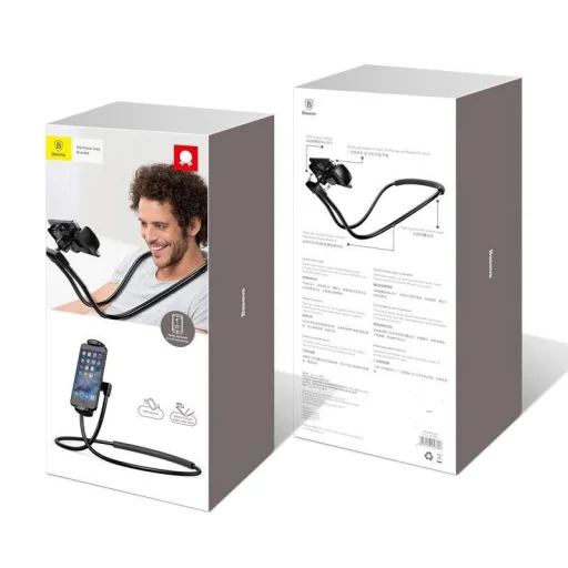  Baseus Lazy Necklace nyakra helyezhető telefontartó fekete (SUJG-LR01) - 1