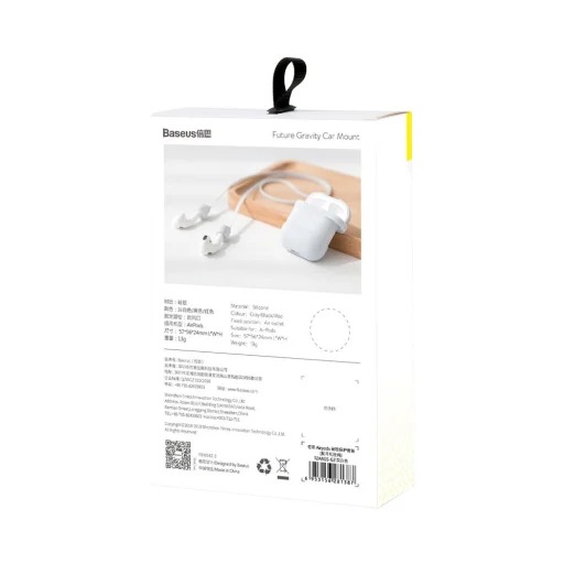 Baseus mágneses szilikon AirPods 1/2 tok fehér színben - 7