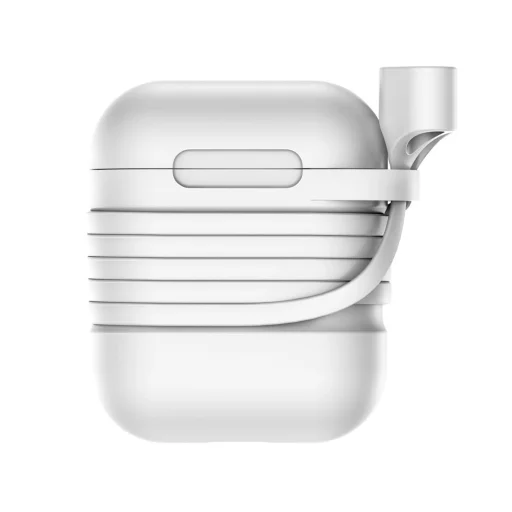 Baseus mágneses szilikon AirPods 1/2 tok fehér színben - 3