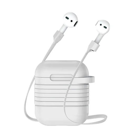 Baseus mágneses szilikon AirPods 1/2 tok fehér színben - 4