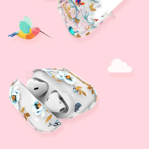 Kingxbar AirPods 1/2 szilikon tok sárga márvány mintával - 3