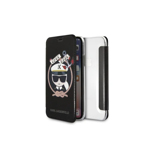 Karl Lagerfeld fliptok iPhone X/XS fekete - 1