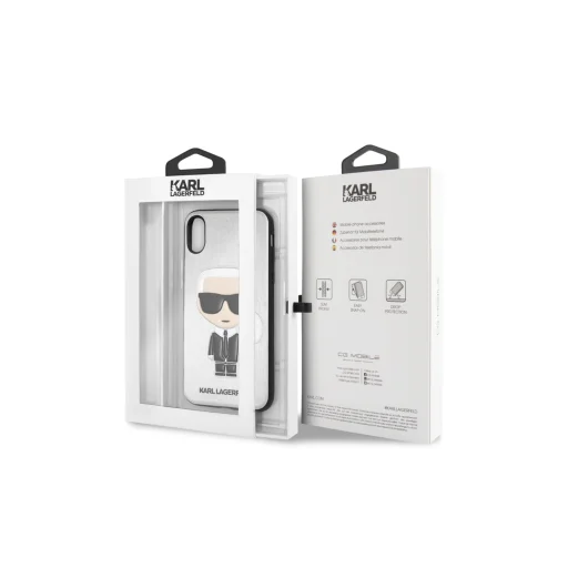 Karl Lagerfeld Iconic tok iPhone X/XS ezüst - 4