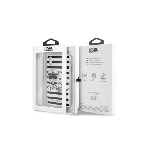 Karl Lagerfeld csíkos mintájú tok iPhone X/XS - 4