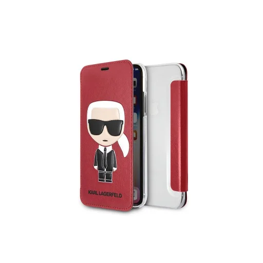 Karl Lagerfeld fliptok iPhone X/XS piros - 4