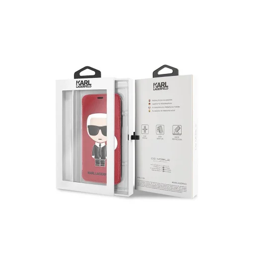Karl Lagerfeld fliptok iPhone X/XS piros - 5