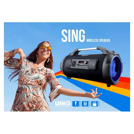 UNIQ Sing hordozható bluetooth hangszóró LED világítással fekete - 4